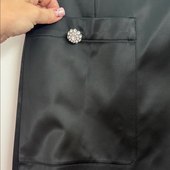 French Connection Black Mini Skirt with Pearl Details - Picture 12 of 13